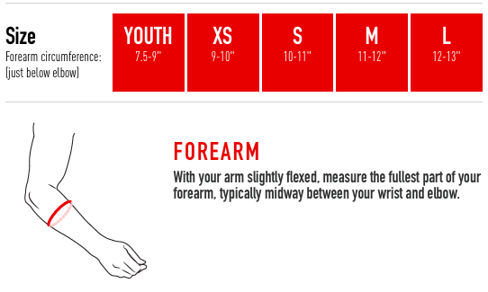 Mcdavid Arm Sleeve Size Chart
