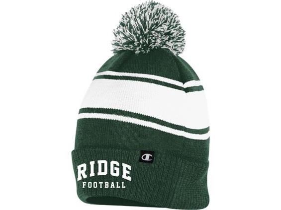 Ridge HS Football Champion Striped Pom Hat