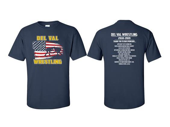Del Val Wrestling Sponsor T-Shirt